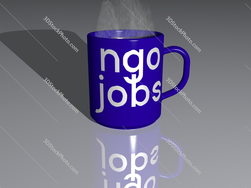 ngo jobs text on a coffee mug