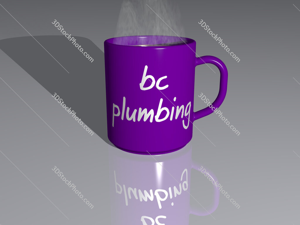 bc plumbing text on a coffee mug
