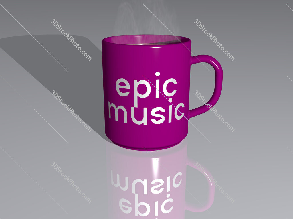 epic music text on a coffee mug