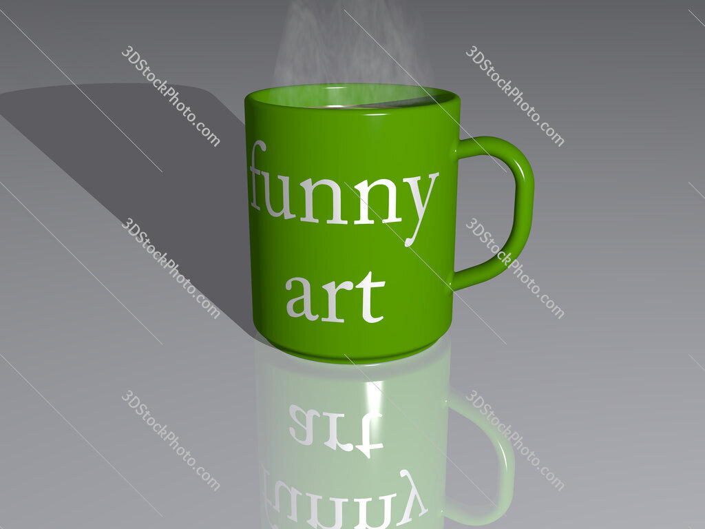 funny art text on a coffee mug