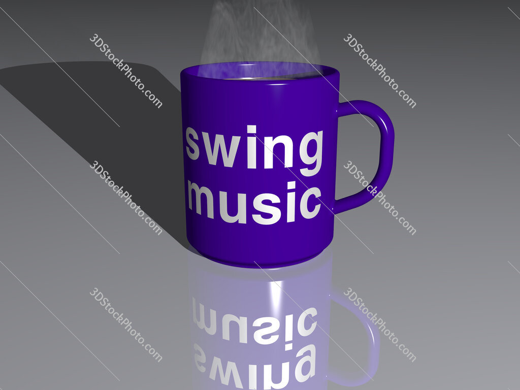 swing music text on a coffee mug