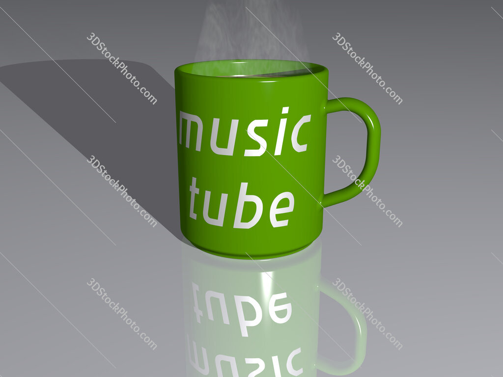 music tube text on a coffee mug