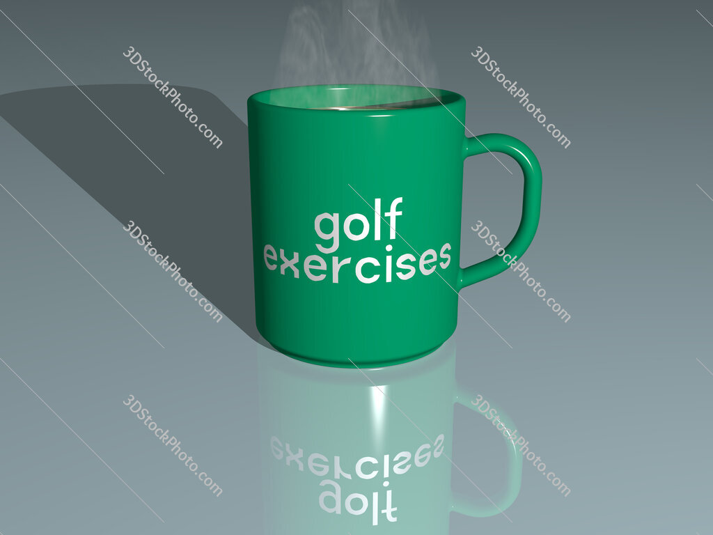 golf exercises text on a coffee mug
