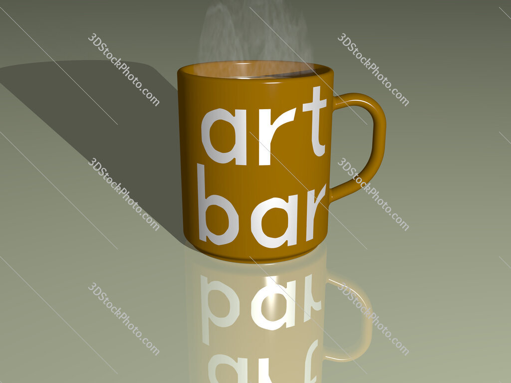 art bar text on a coffee mug