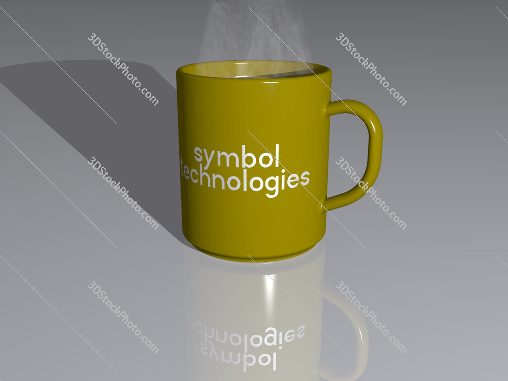 symbol technologies text on a coffee mug