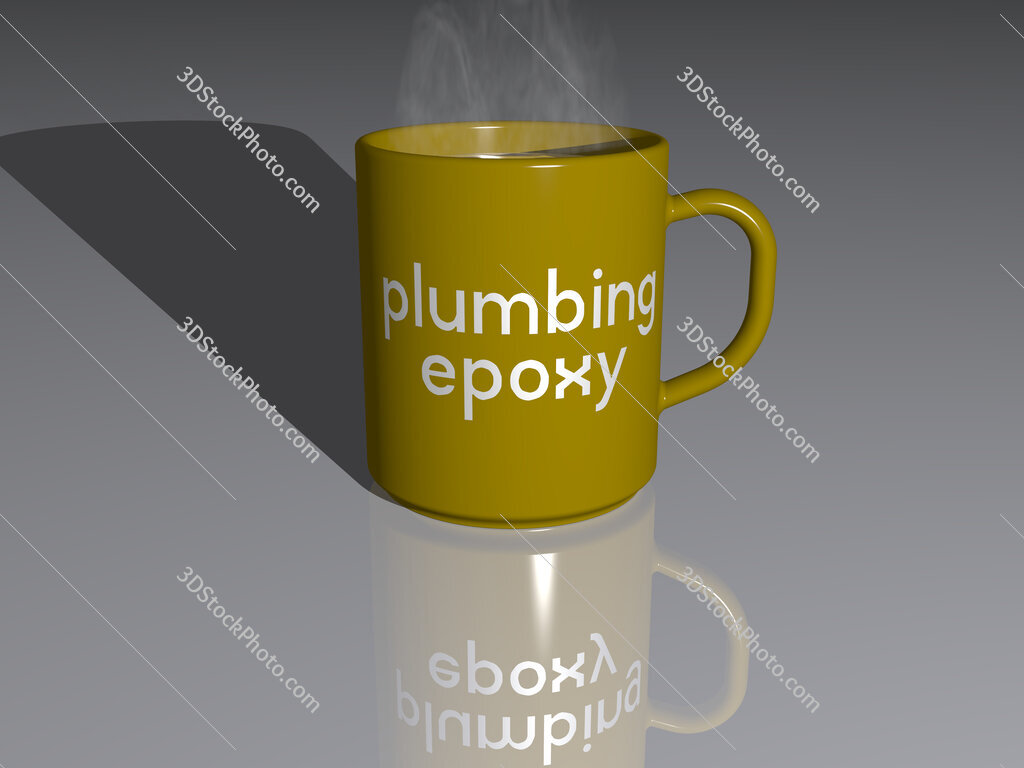 plumbing epoxy text on a coffee mug