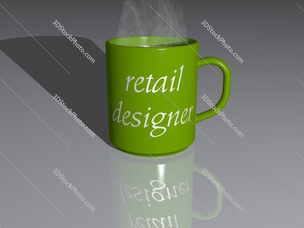 retail designer text on a coffee mug