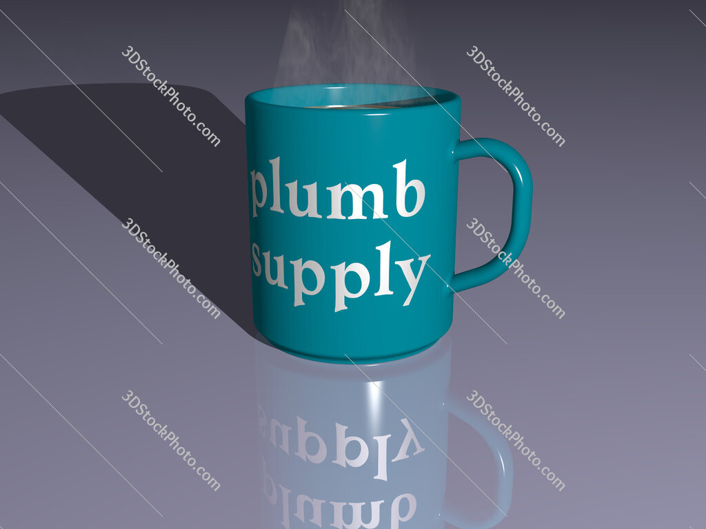 plumb supply text on a coffee mug