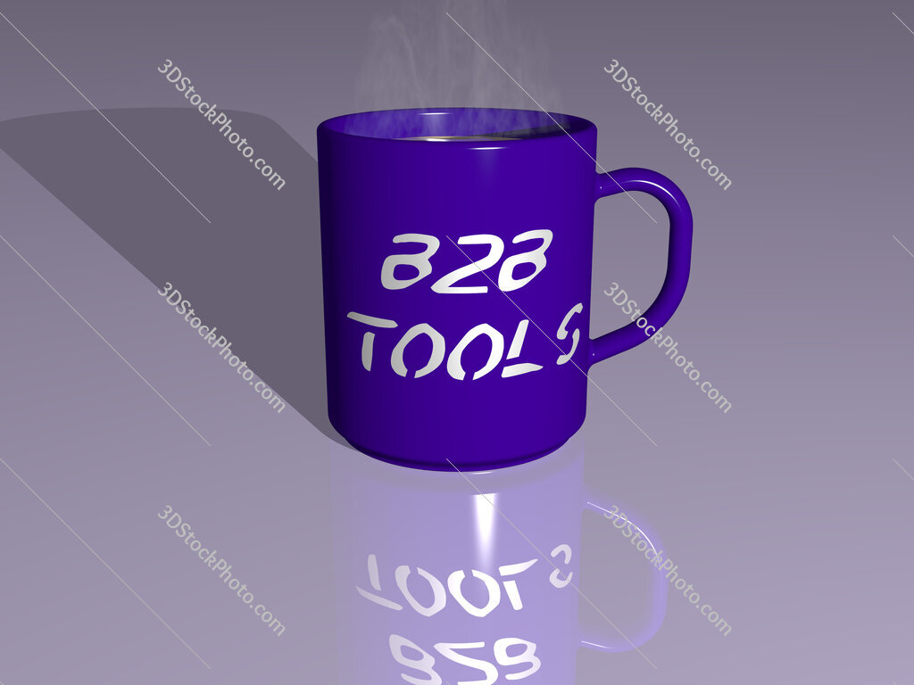 b2b tools text on a coffee mug