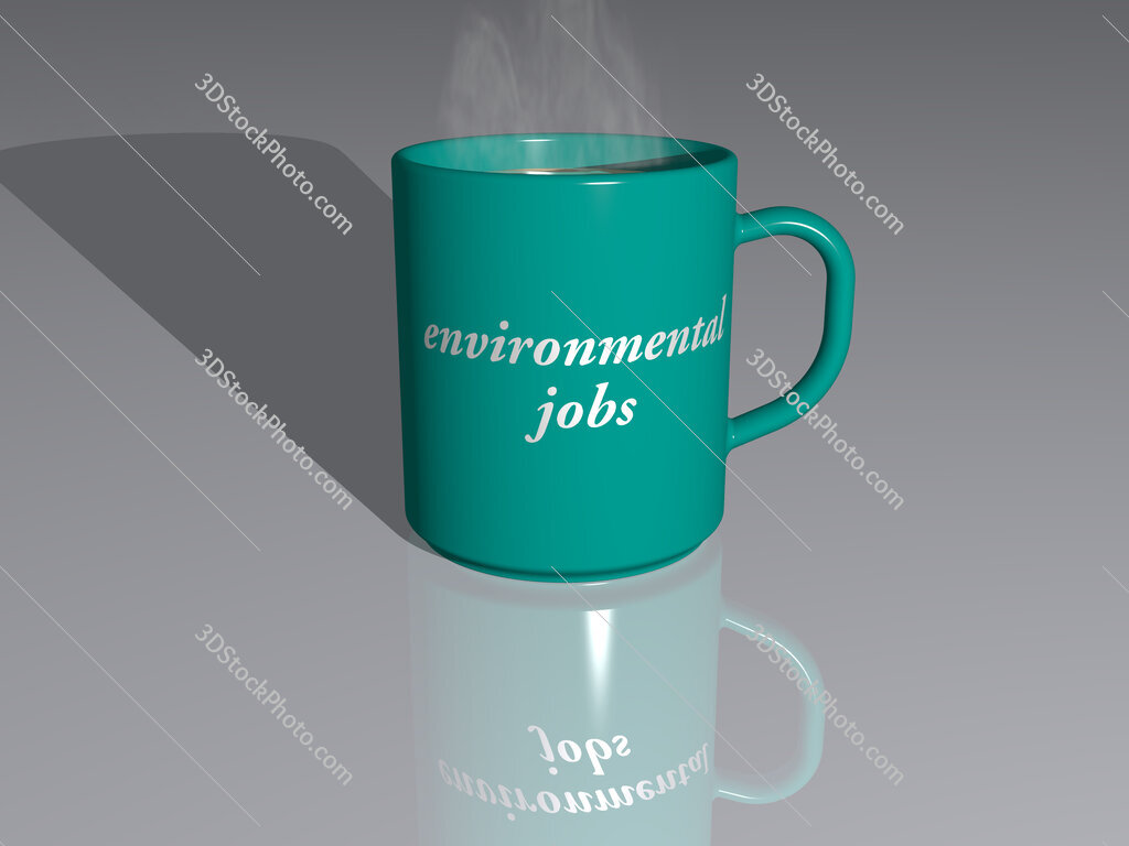 environmental jobs text on a coffee mug