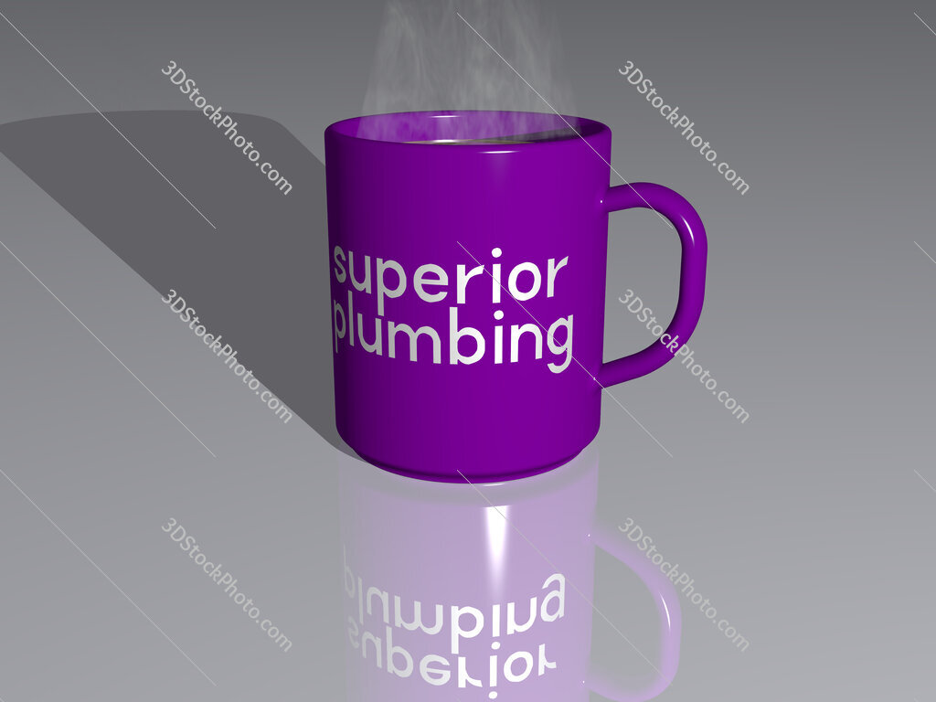 superior plumbing text on a coffee mug