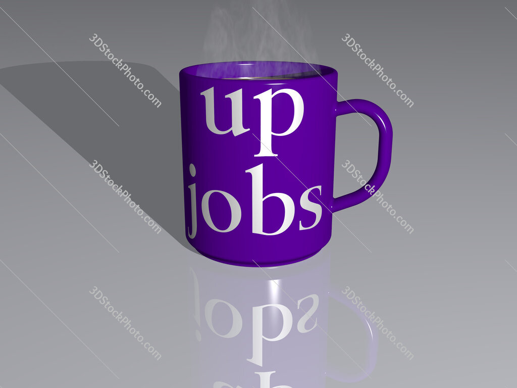up jobs text on a coffee mug