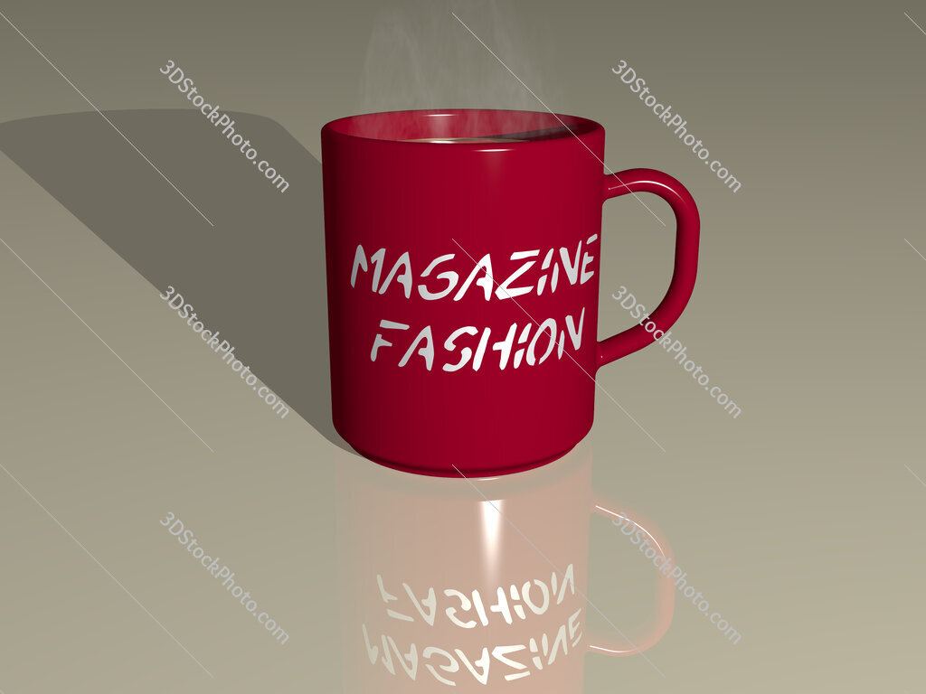 magazine fashion text on a coffee mug