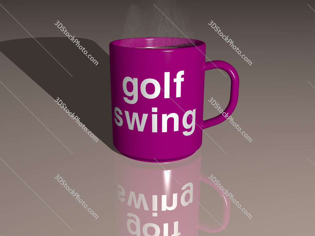 golf swing text on a coffee mug