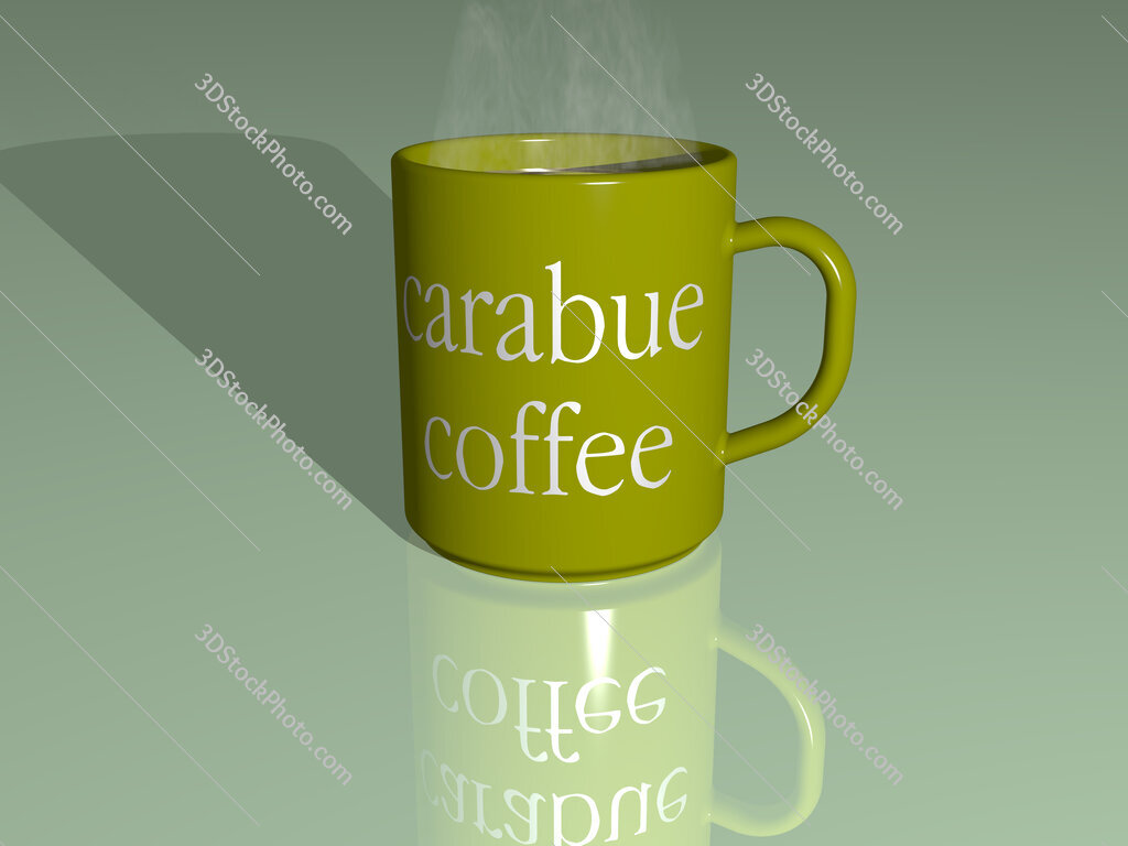 carabue coffee text on a coffee mug