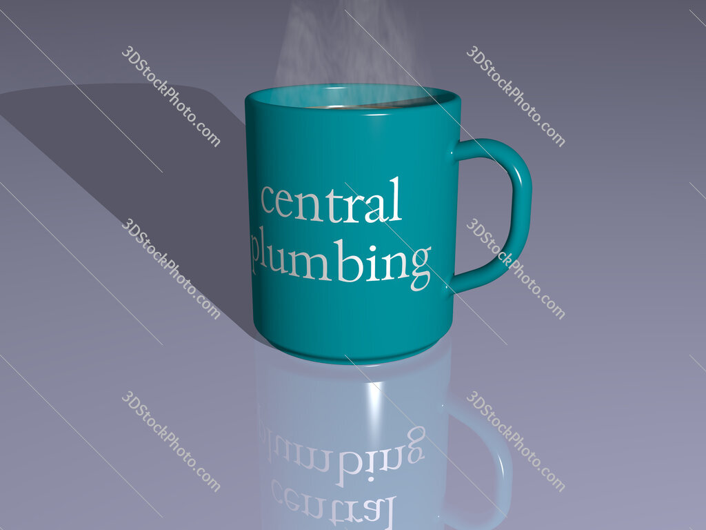 central plumbing text on a coffee mug