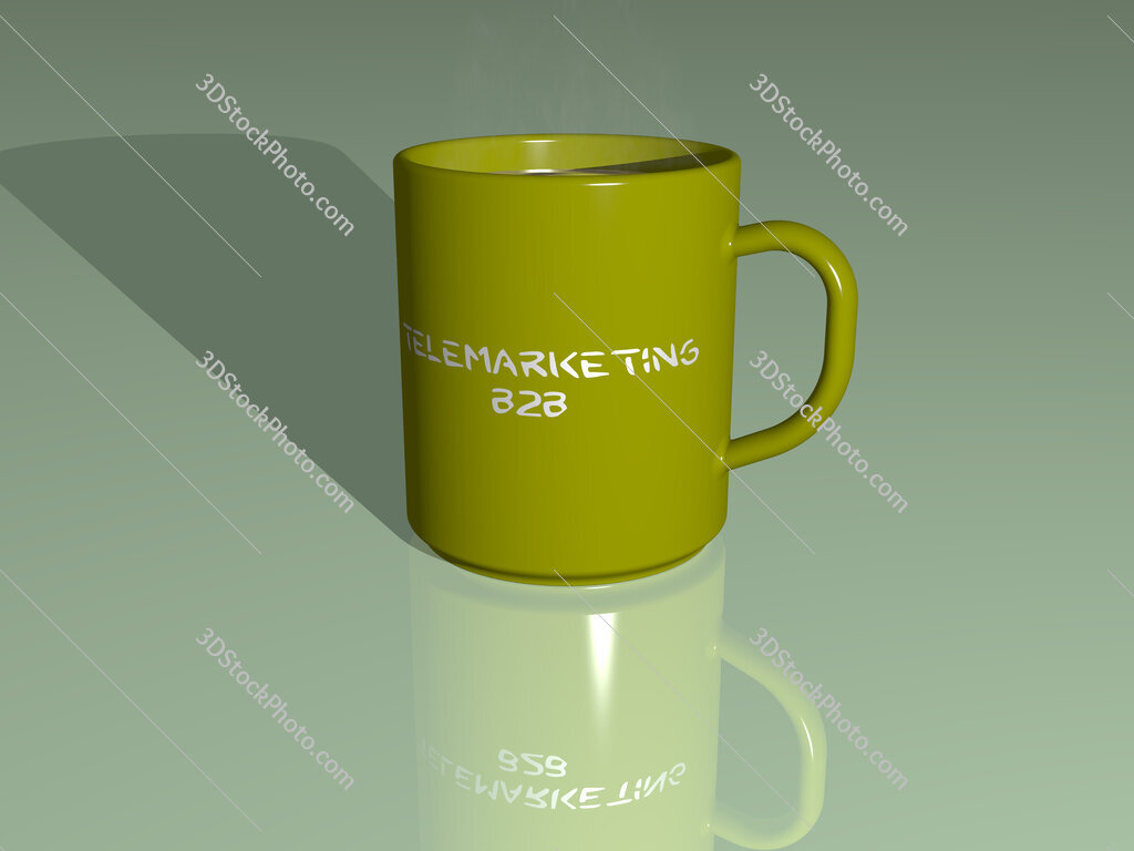 telemarketing b2b text on a coffee mug