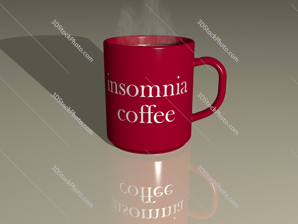 insomnia coffee text on a coffee mug