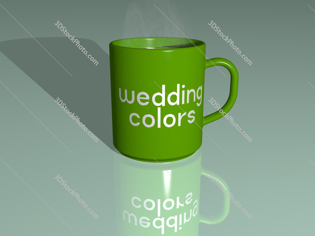 wedding colors text on a coffee mug