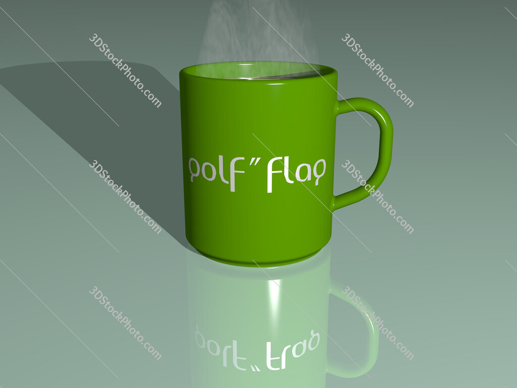 golf flag text on a coffee mug