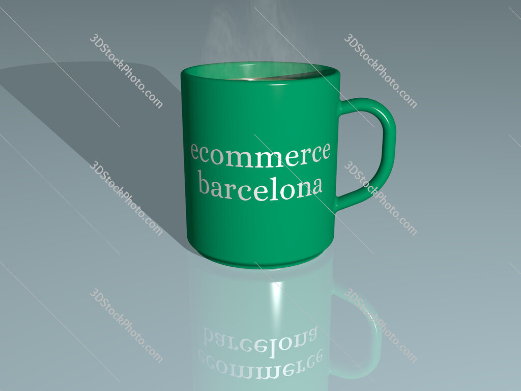 ecommerce barcelona text on a coffee mug