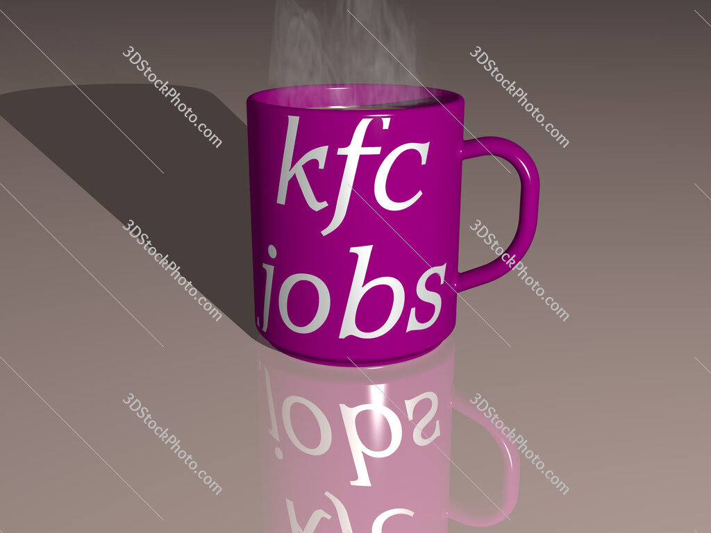 kfc jobs text on a coffee mug