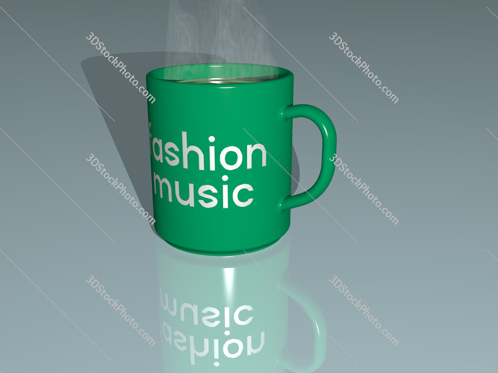 fashion music text on a coffee mug