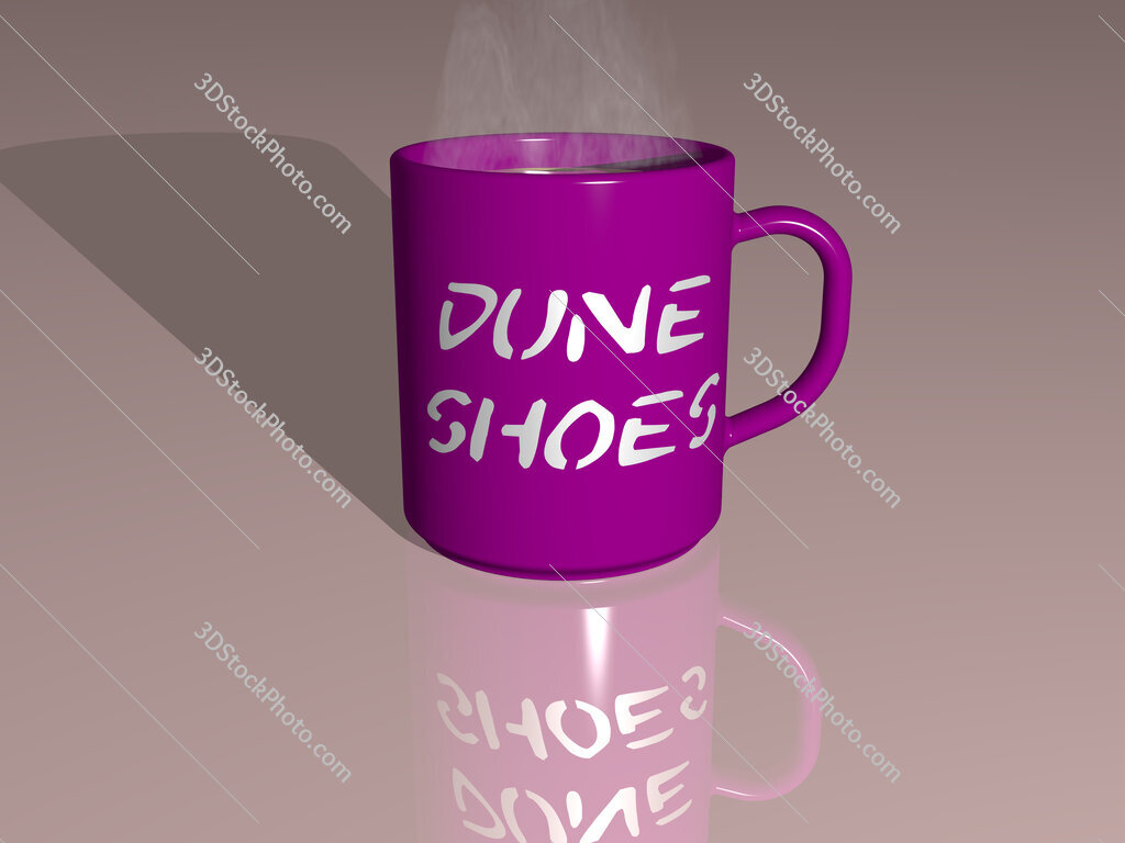 dune shoes text on a coffee mug