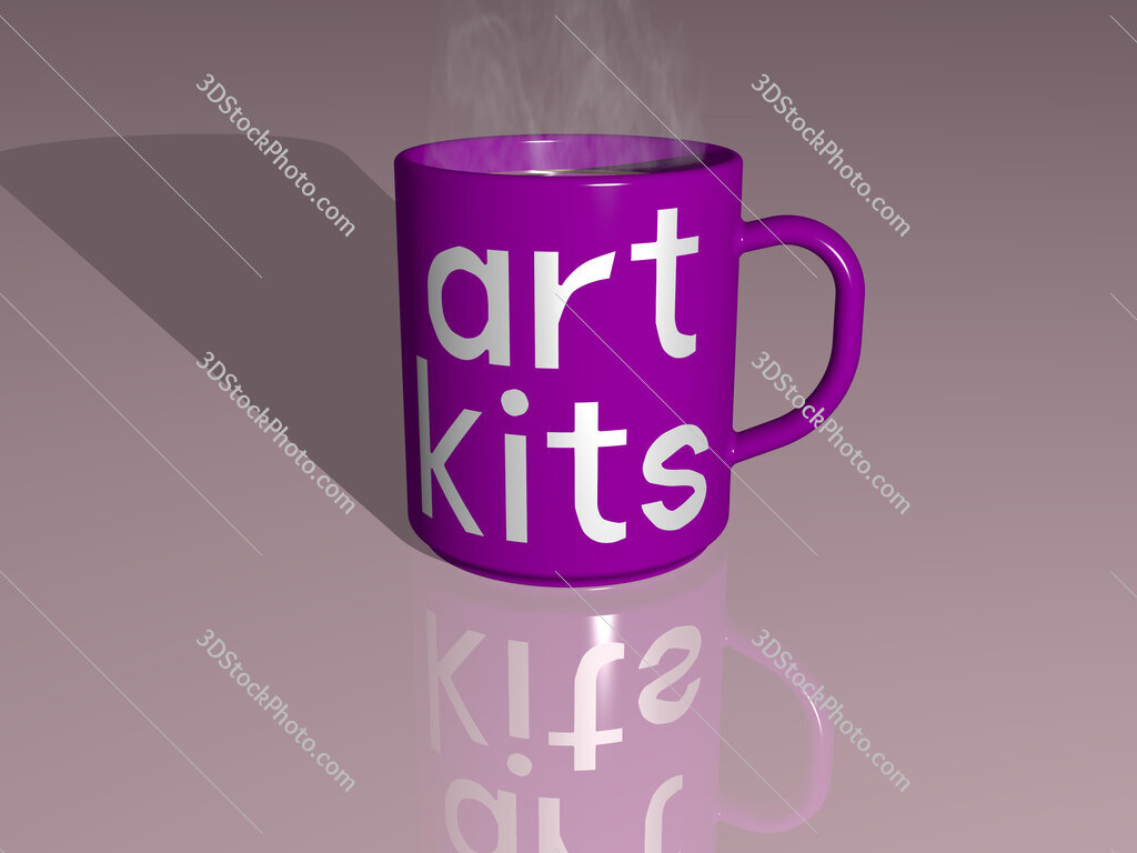 art kits text on a coffee mug