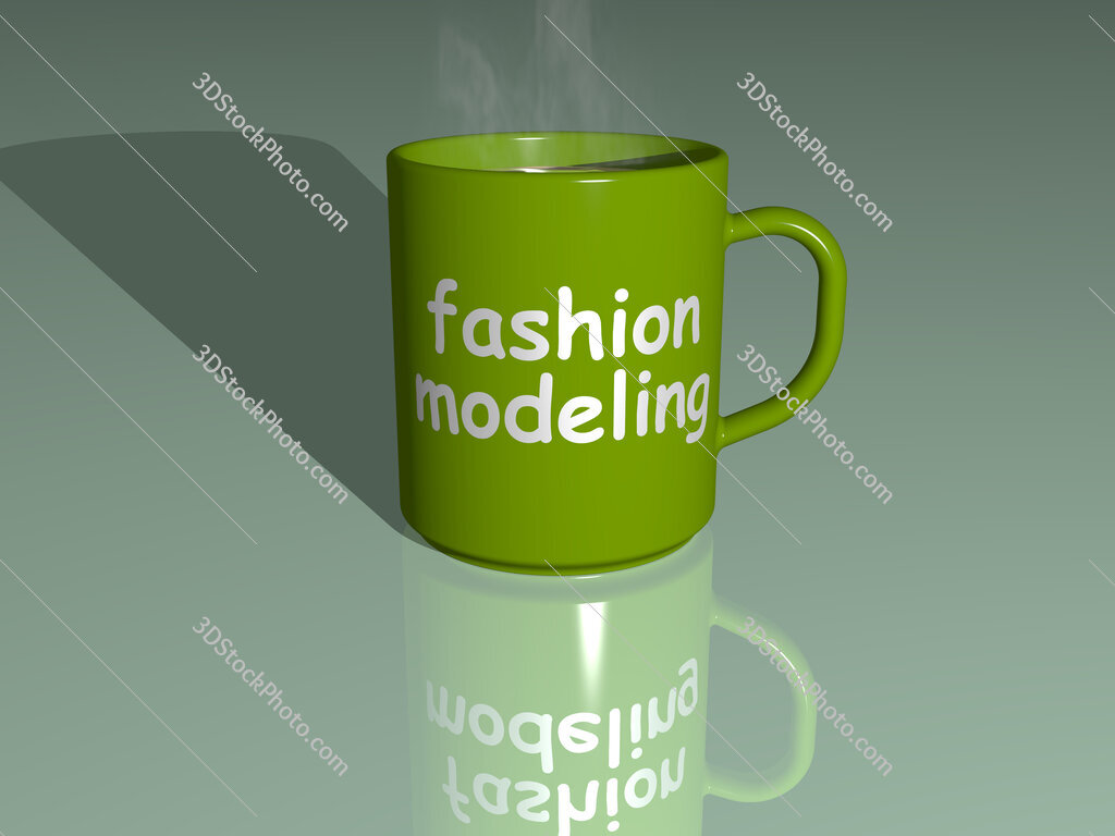 fashion modeling text on a coffee mug