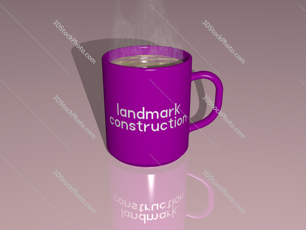 landmark construction text on a coffee mug