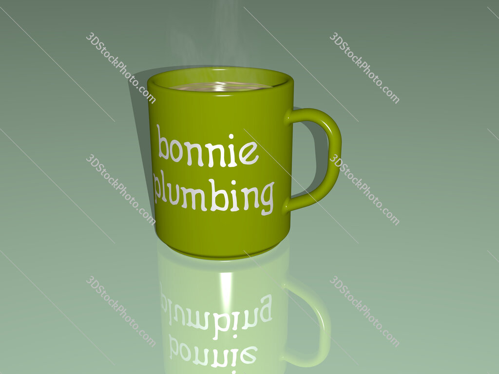 bonnie plumbing text on a coffee mug
