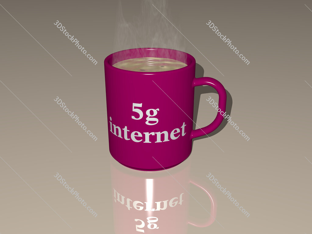 5g internet text on a coffee mug