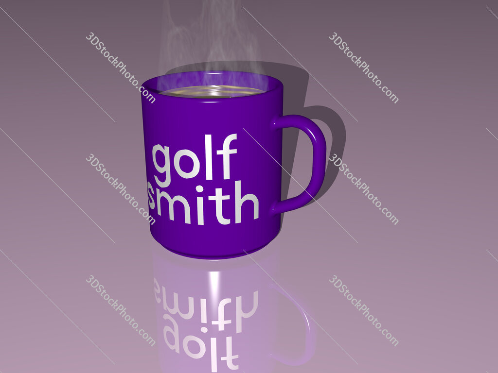 golf smith text on a coffee mug