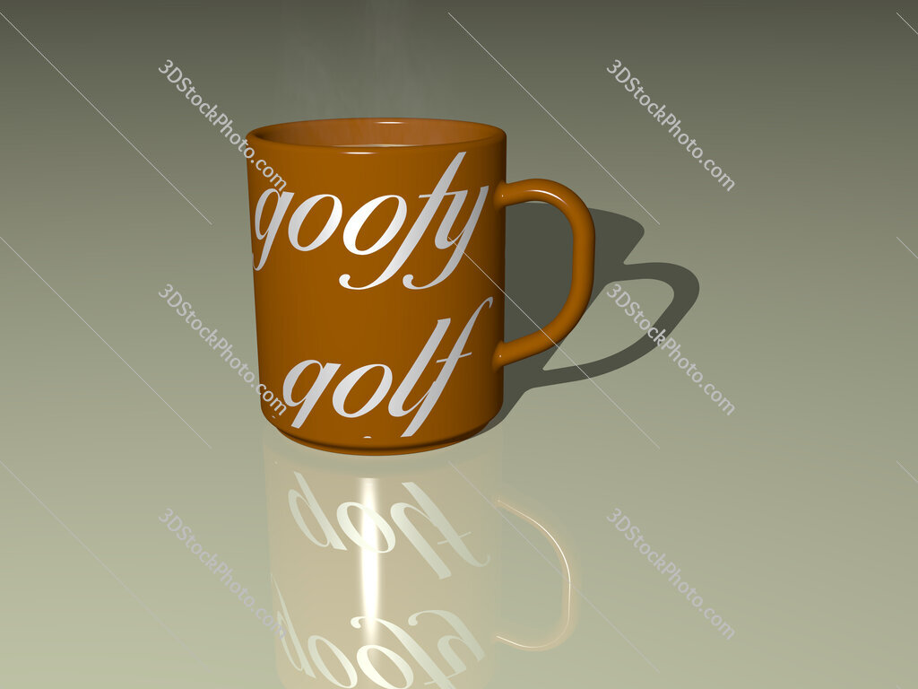 goofy golf text on a coffee mug