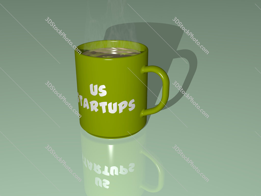 us startups text on a coffee mug