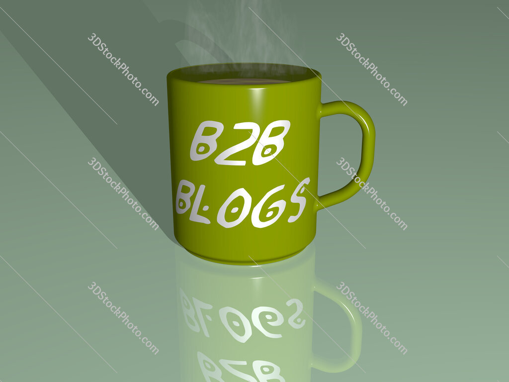b2b blogs text on a coffee mug