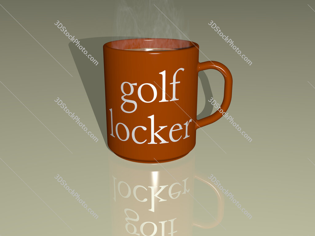 golf locker text on a coffee mug