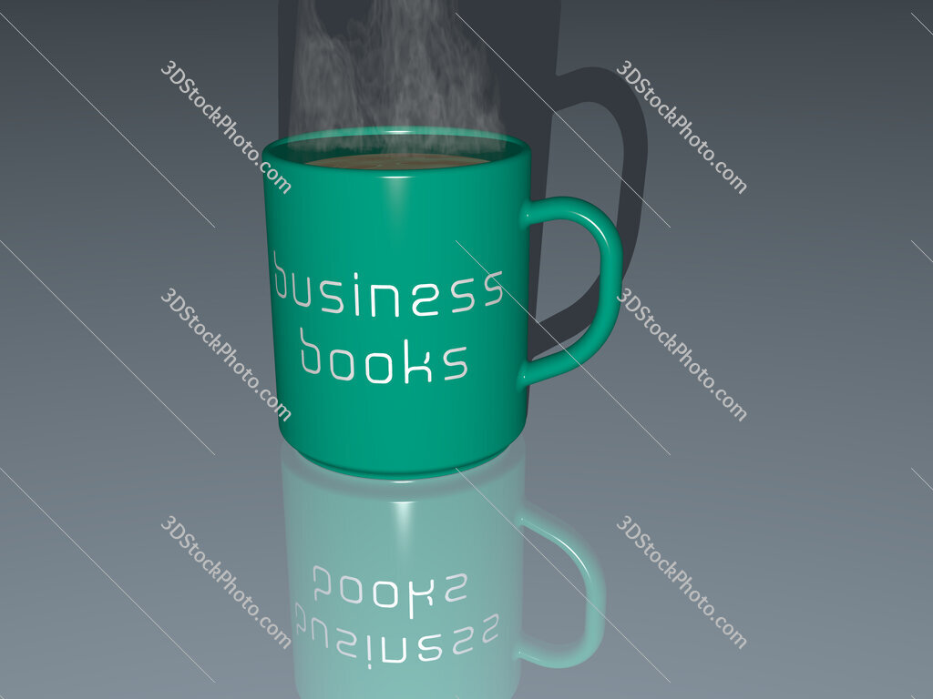 business books text on a coffee mug
