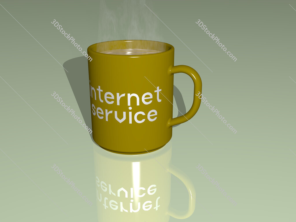 internet service text on a coffee mug