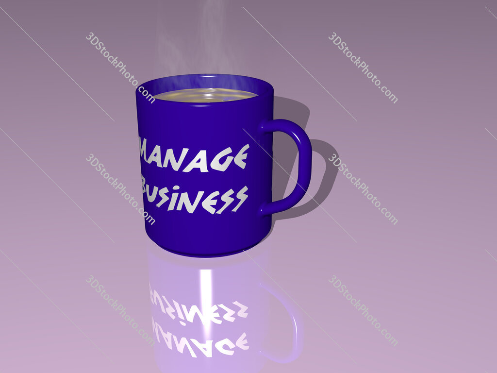 manage business text on a coffee mug