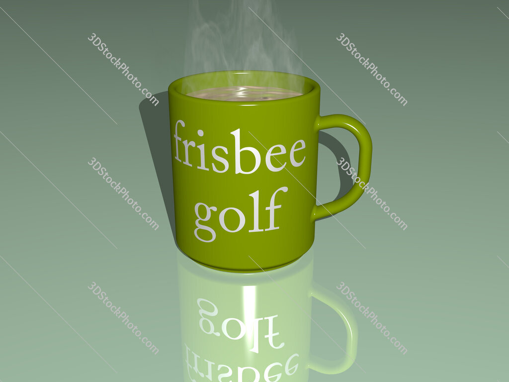 frisbee golf text on a coffee mug