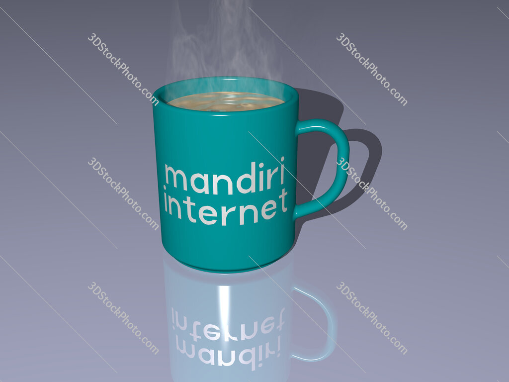 mandiri internet text on a coffee mug
