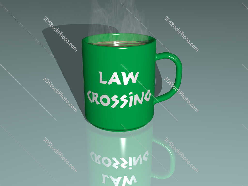 law crossing text on a coffee mug