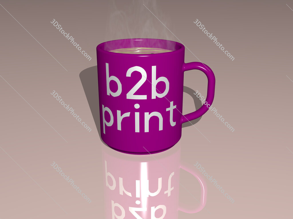 b2b print text on a coffee mug
