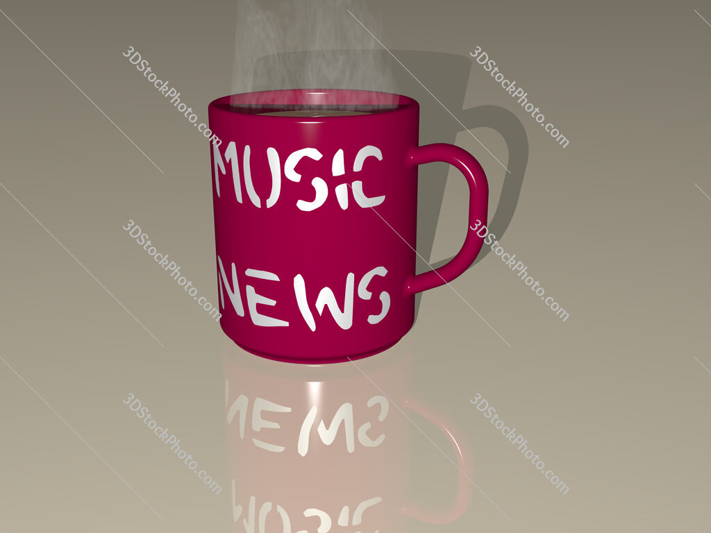 music news text on a coffee mug