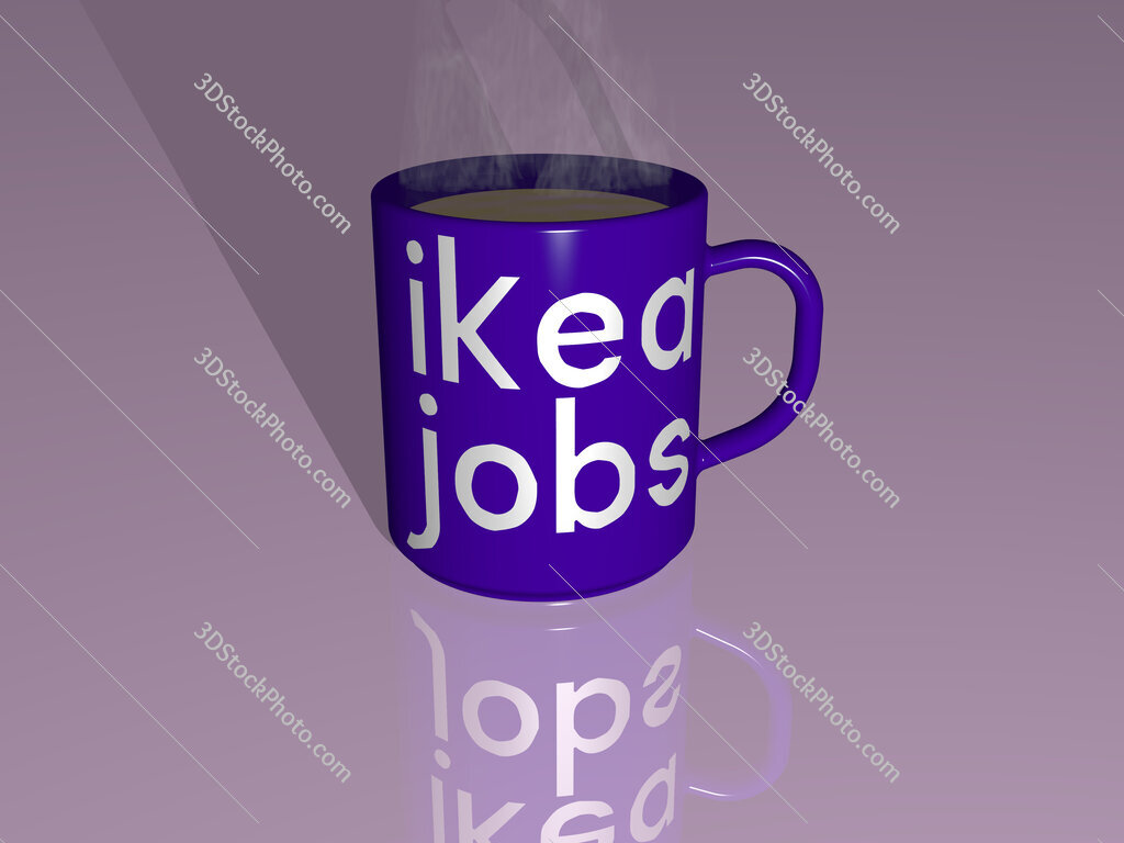 ikea jobs text on a coffee mug