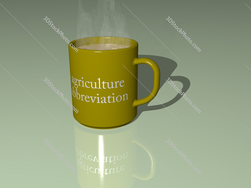 agriculture abbreviation text on a coffee mug
