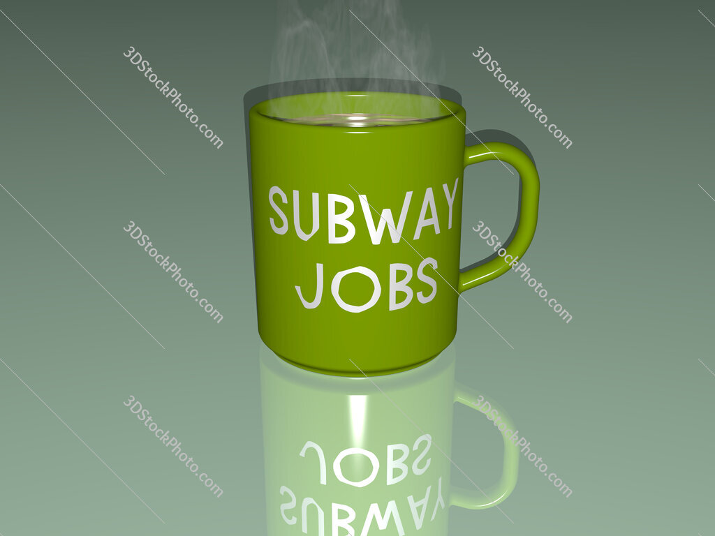 subway jobs text on a coffee mug