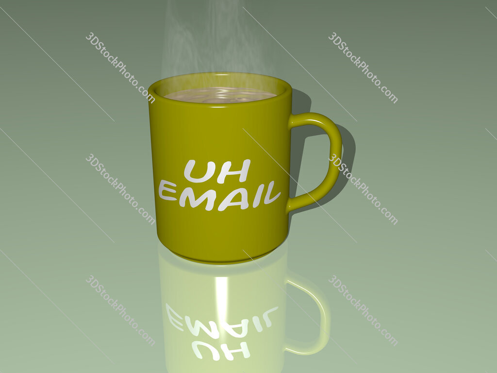 uh email text on a coffee mug